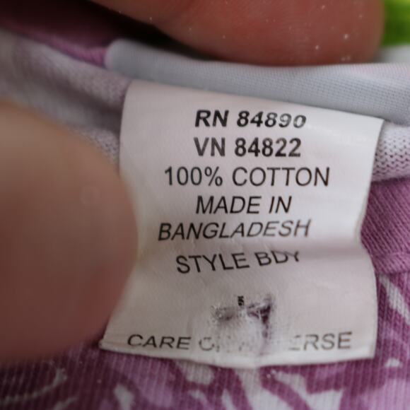 Haband! Pink and White Floral Patterned T-Shirt, L - Picture 4 of 5